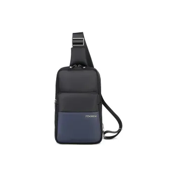 FIDO DIDO Fabric Crossbody Bag, Sling Bag Medium Size Men's Black