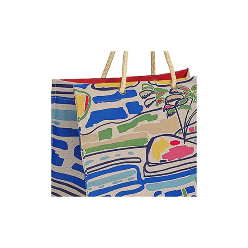 HERMES Water-Resistant Canvas Tote Bag Handbag Beach Bag Shoulder Bag Regular Women's-4