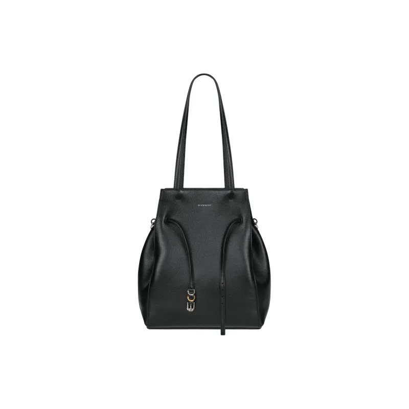 GIVENCHY Voyou Floral Calfskin Tote Bag, Shopping Bag, Shoulder Bag, Handbag Small Size Women's Black-1