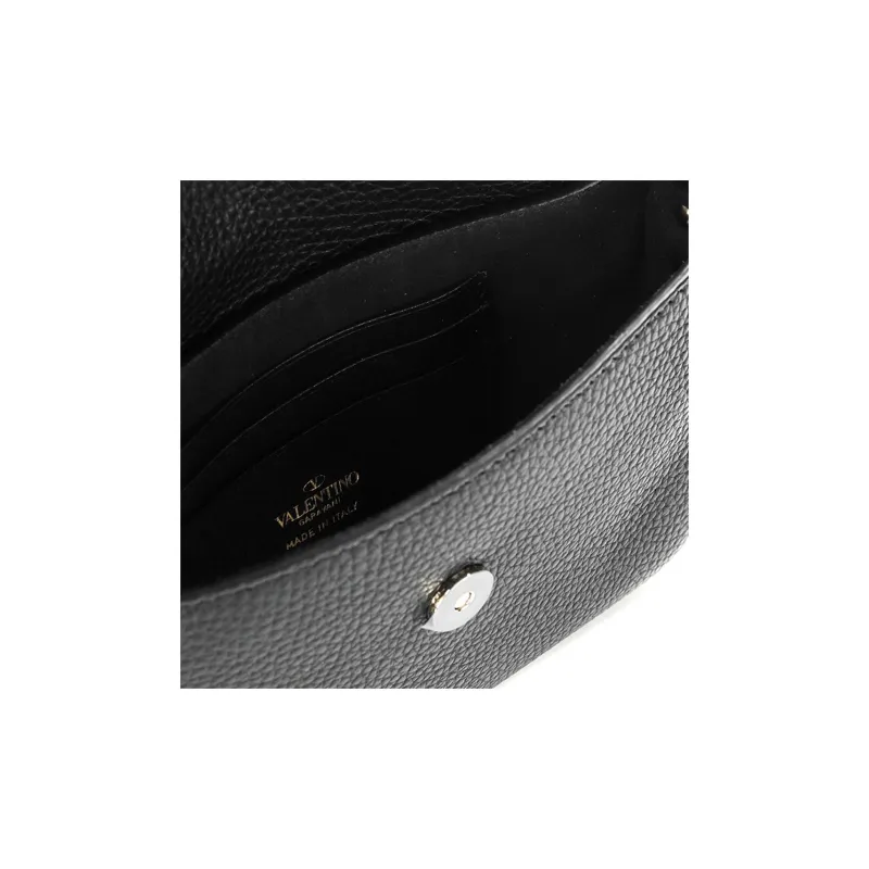 Valentino Cow Leather Handbag Women's Black-5