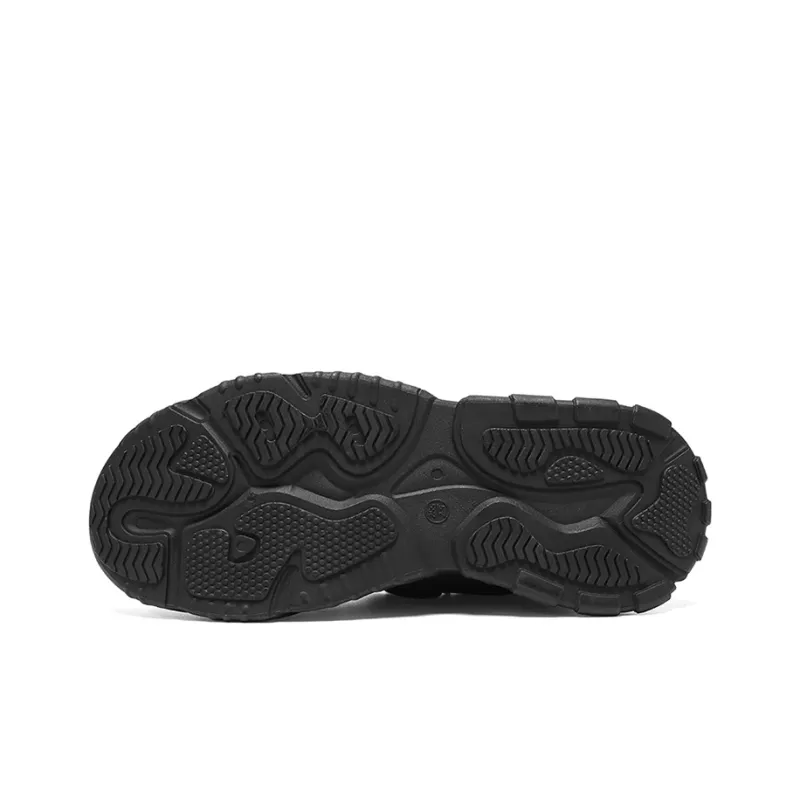 WARRIOR Chunky Sneakers Unisex Low Top Black/Beige-10