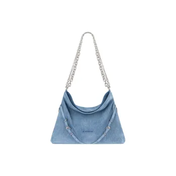 Givenchy Voyou Washed Denim Handbag, Shoulder Bag Women's Medium Blue