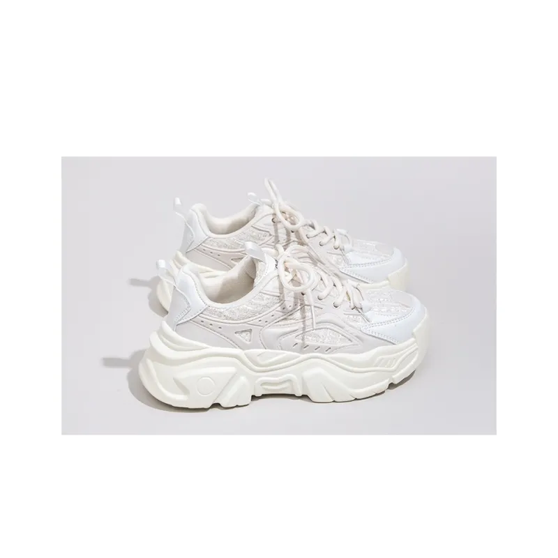 La Chapelle Anti-Slip And Wear-Resistant Height Increasing Low-Top Chunky Sneakers Women's-2