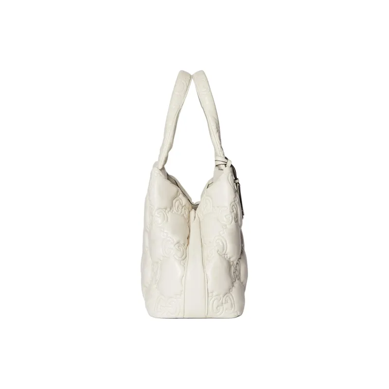 GUCCI GG Matelassé Leather Tote Bag Shopping Bag Shoulder Bag Handbag Large Size Women's White-2