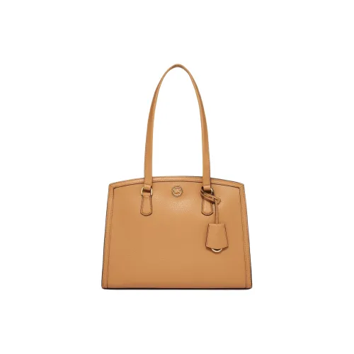 MICHAEL KORS Chantal Split Cow Leather Tote Bag, Shopping Bag, Shoulder Bag, Handbag Medium Size Women's Peanut