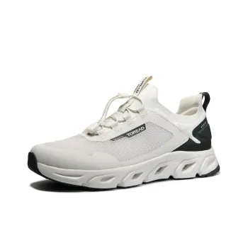TOREAD Cushioned Slip Resistant Low Top Outdoor Shoes Men's White Black