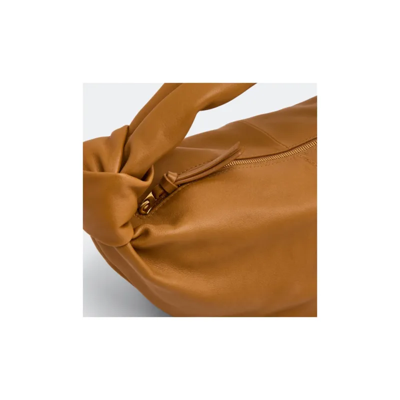 Bottega Veneta Cow Leather One Shoulder Handbag Mini Women's Caramel-5