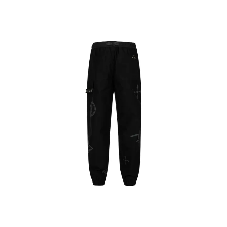EVISU Casual Pants Men Black All Over Print-1