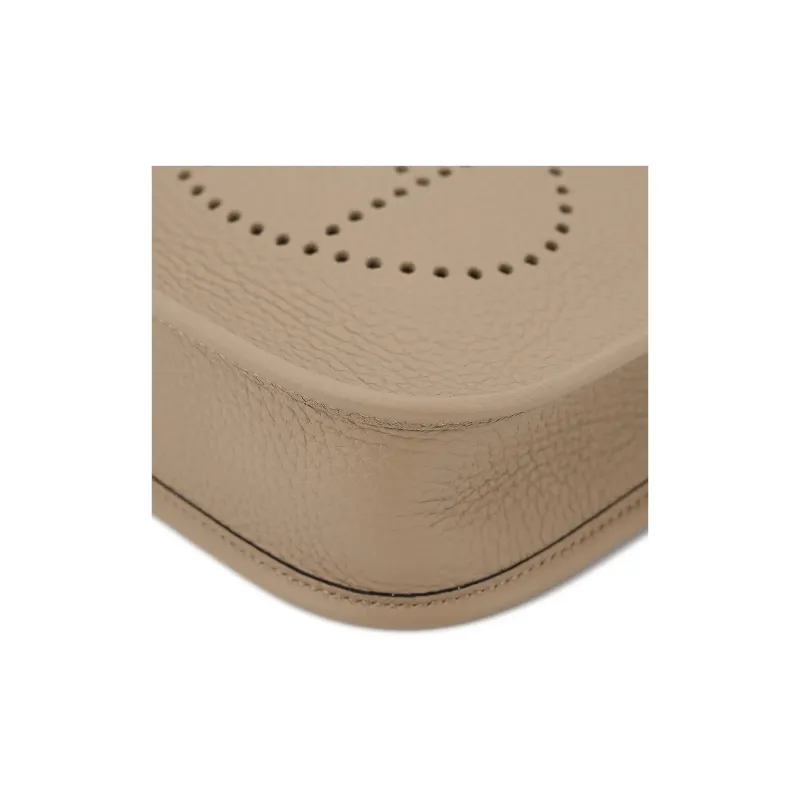 HERMES Evelyne Clemence Cow Leather Shoulder Bag, Crossbody Bag Mini Women's Marfa Beige-13