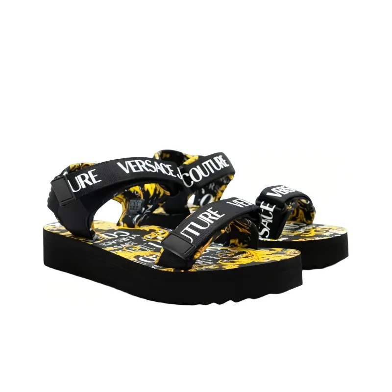 Versace Women's Garland Logo Platform Sandal 'Baroque Print - Black'-3