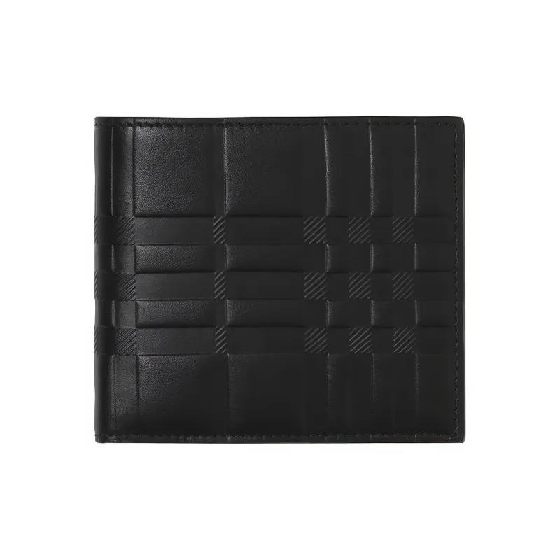 Burberry Leather Double-Fold Money Clip Double-Fold Wallet Men's Black-0