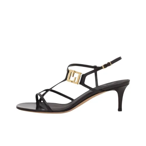 FENDI FFold Logo Plaque Plaque Sandals Women's