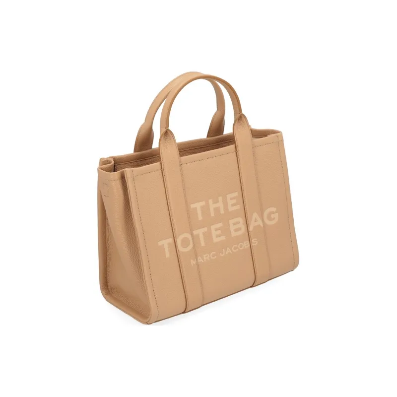 MARC JACOBS The Leather Medium Tote Bag Camel-4
