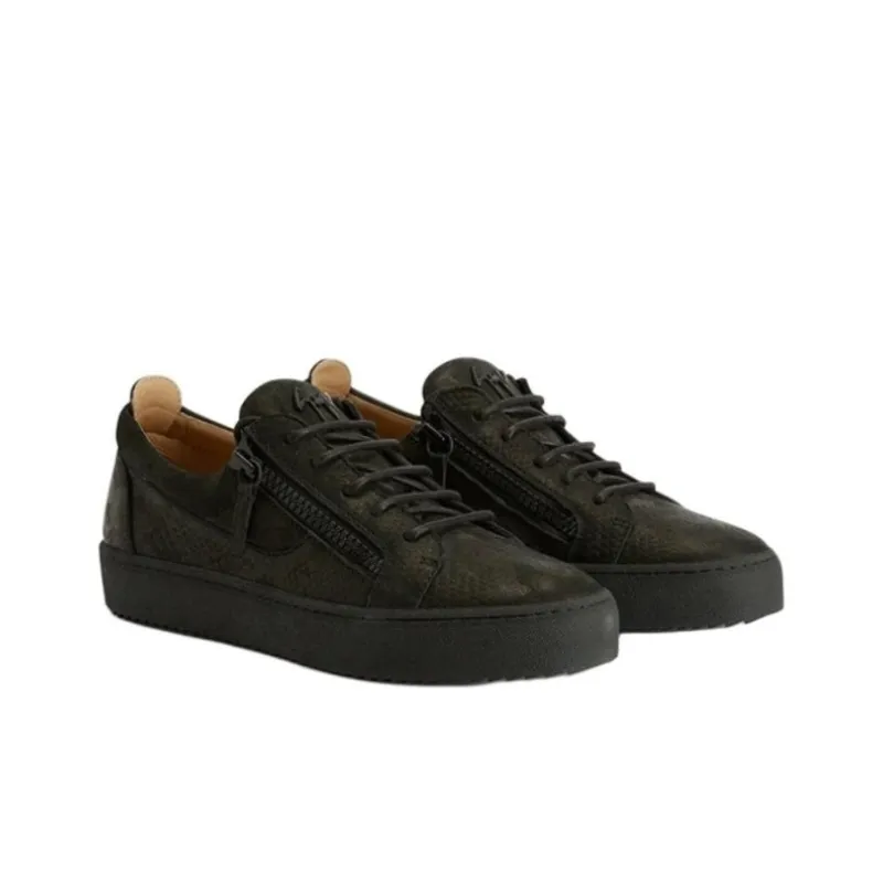 Giuseppe Zanotti Frankie Python print Suede Sneakers-2