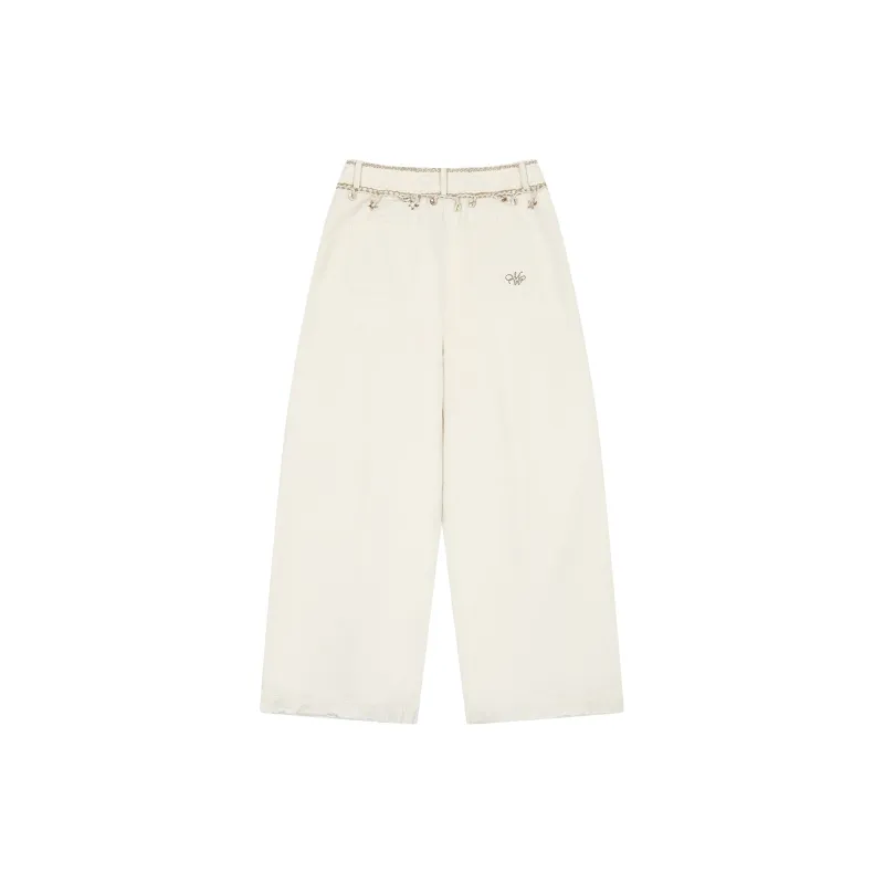 MostwantedLab Casual Pants Unisex Ecru With Speckles-1