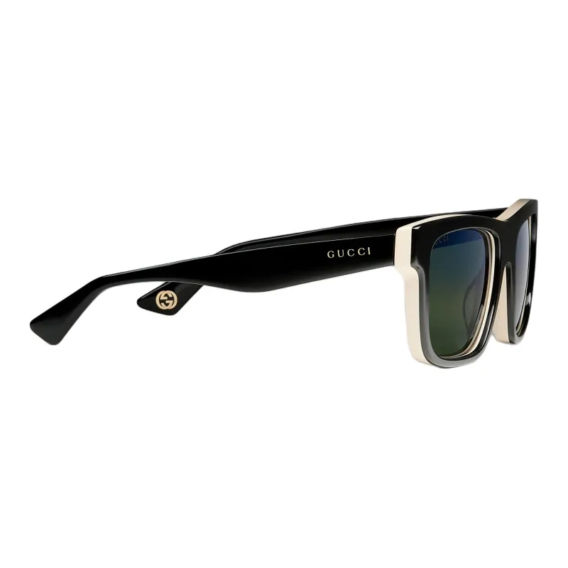 GUCCI Acetate Enamel Rectangular Sunglasses Men's Black-2