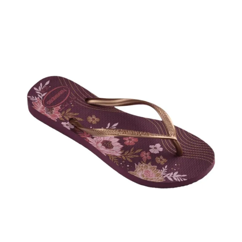 Havaianas Abrasion Resistant Flip Flops Women's Purple Gold-2