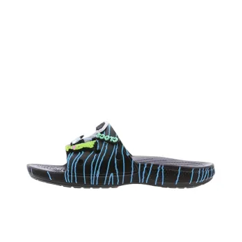 Crocs Ron English X Classic Bootlegger Slides 'Black Blue'