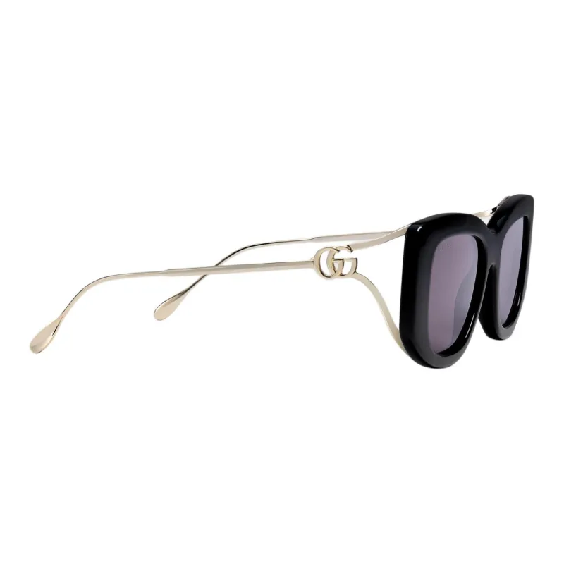 GUCCI Injection Molding Metal Cat Eye Sunglasses Women's Black-2
