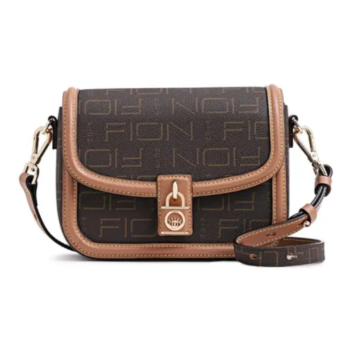 FION Shoulder Bags Coffee Piled Camel