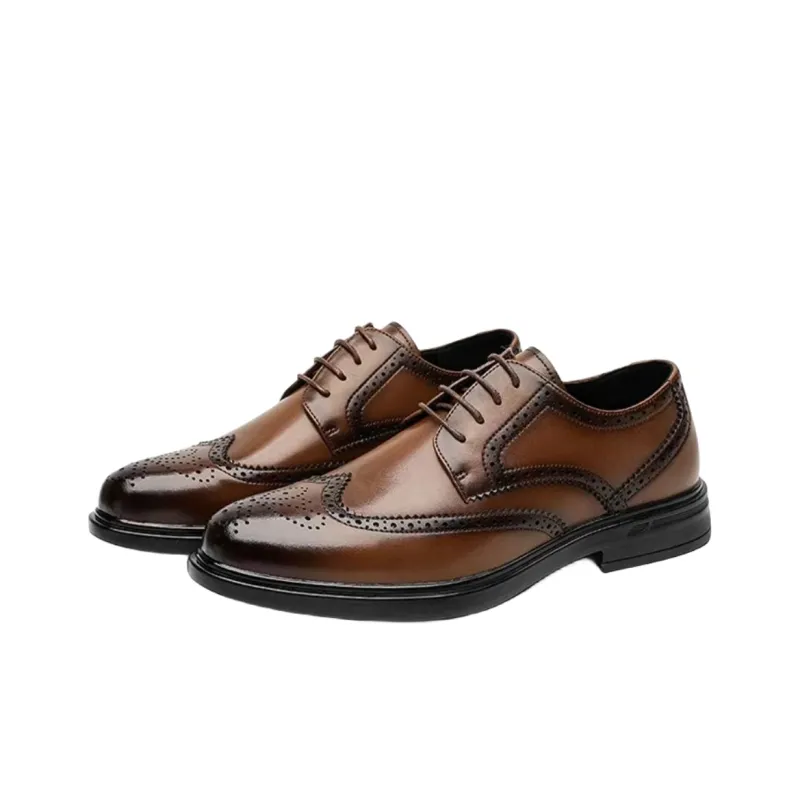 KACHILANG Dress Shoes Men Low Top Black-6