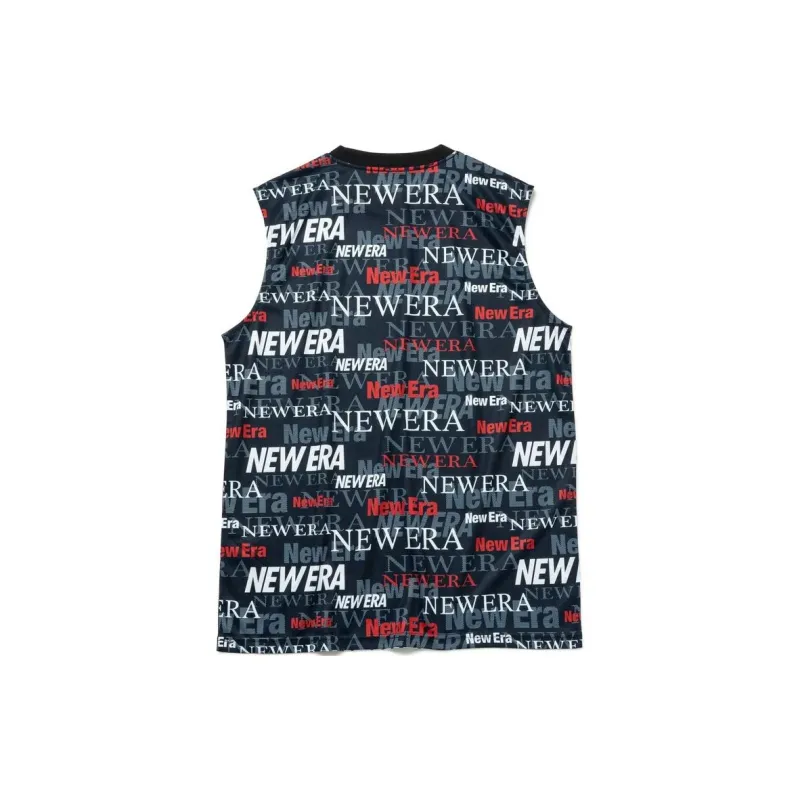 New Era Tech Tank Top Text All Over Navy Tank Top Unisex Marine Blue-1