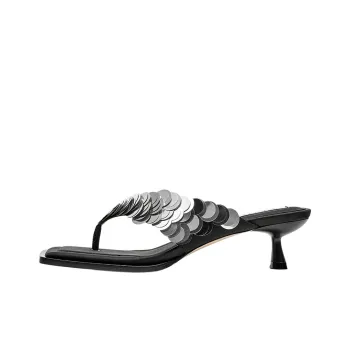 SHOESZOOO Cut-Out Flip Flops Women's Hepburn Black