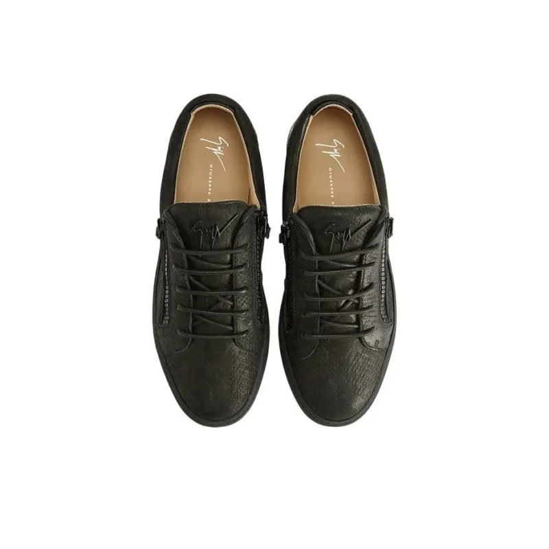 Giuseppe Zanotti Frankie Python print Suede Sneakers-4