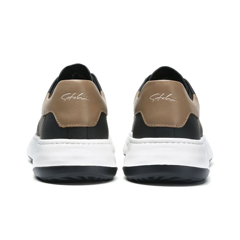 Satchi Wear Resistant Slip Resistant Low Top Skateboard Shoes Men's Black 4CM-4