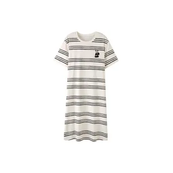 JINGYUN Nightgown Women's Jade Fat White