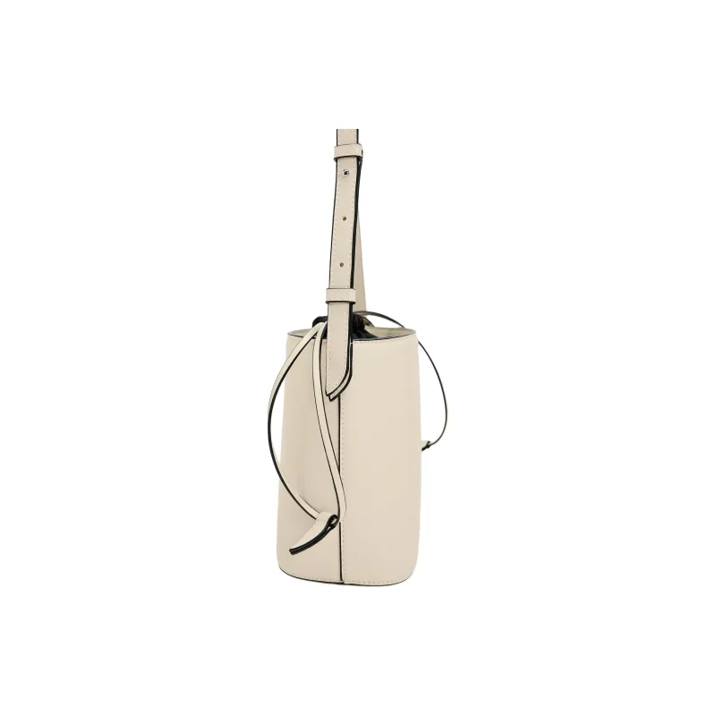 ZARA PU Crossbody Bucket Shoulder Bag Women's White-4
