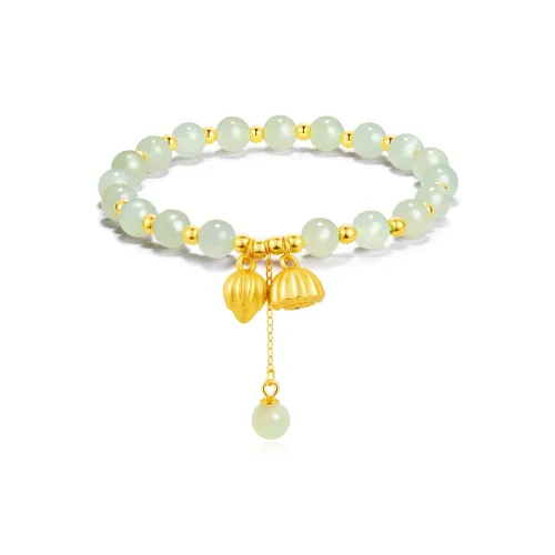 Far Mountain Joe S925 Silver And Field Jade Bracelets Women's Pale Greenish White Jade