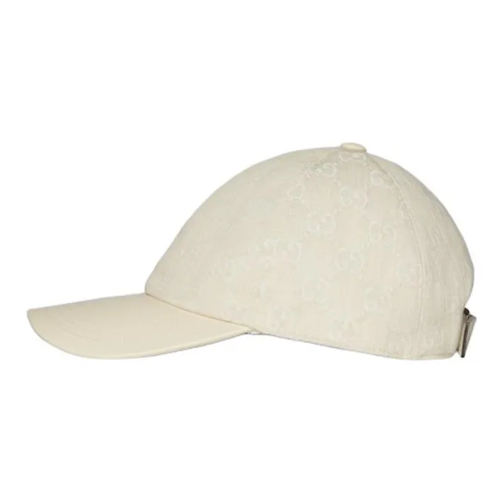 GUCCI Cotton Baseball Caps Women's White-1
