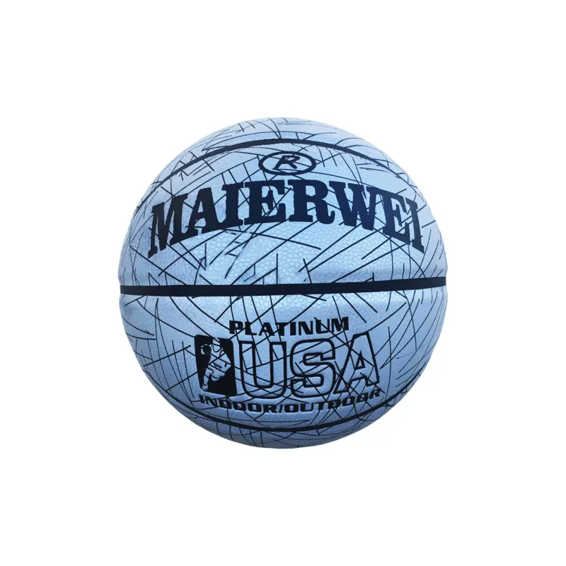 Melway PU Basketball Blue Gray Size 7 Adults Glow In The Dark-2
