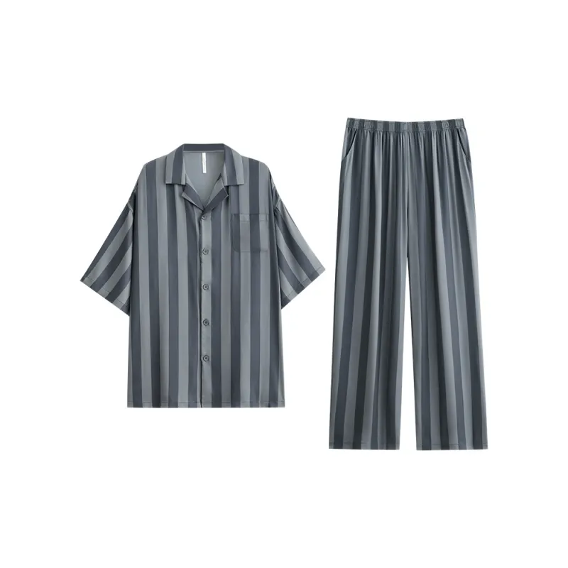Yue Nei Pajama Set Men's Whale Gray-0