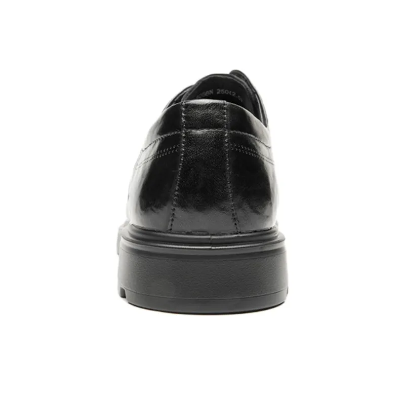 AOKANG Dress Shoes Men Low Top Black/Dark Brown-3