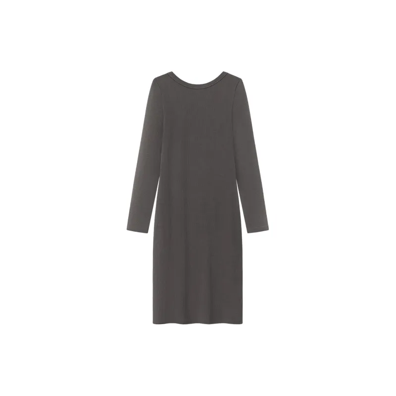 CHUU Long Sleeved Dresses Women's Carbon Gray-1