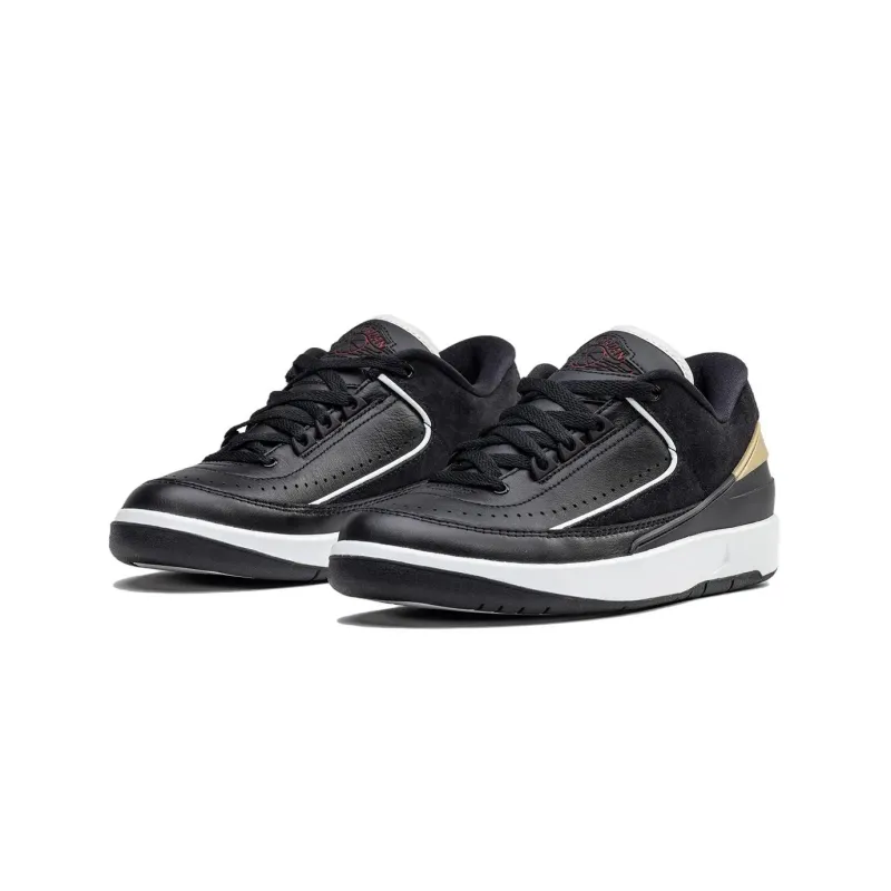 Jordan 2 Retro Low Black Metallic Gold Women's-2