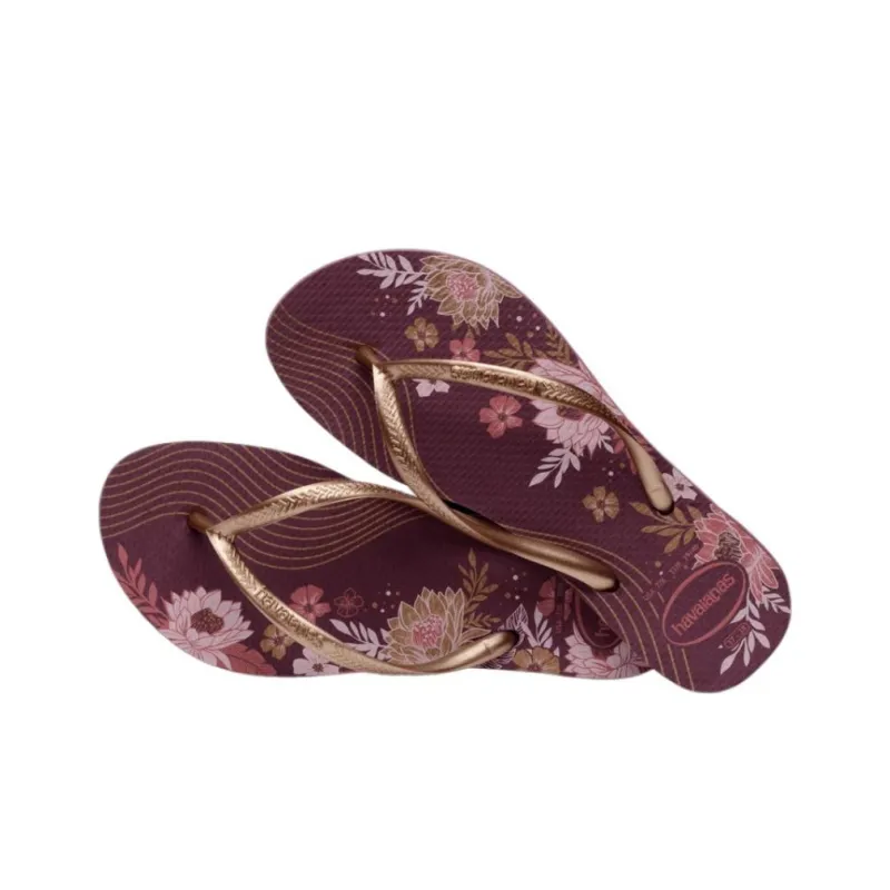Havaianas Abrasion Resistant Flip Flops Women's Purple Gold-4