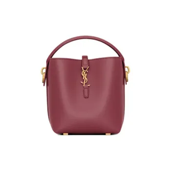 SAINT LAURENT CASSANDRE Cow Leather Bucket Bag, Shoulder Bag, Crossbody Bag Mini Women's Merlot Red