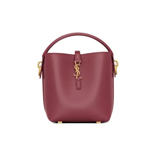 SAINT LAURENT CASSANDRE Cow Leather Bucket Bag, Shoulder Bag, Crossbody Bag Mini Women's Merlot Red