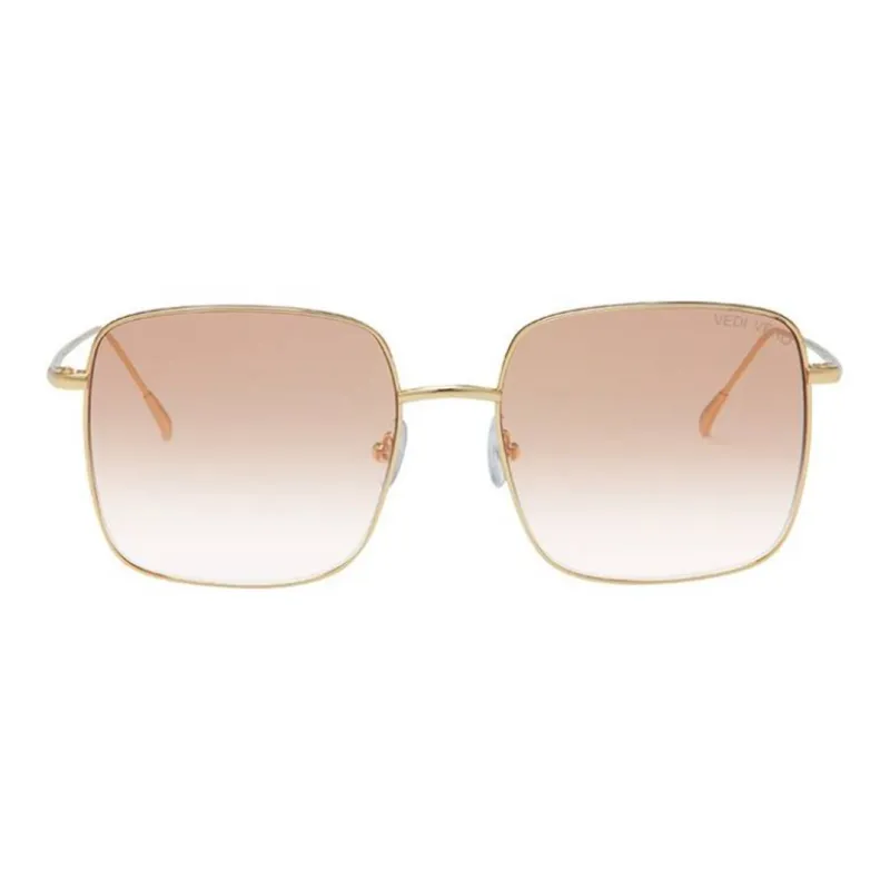 VEDI VERO Metal Square Sunglasses Unisex Gold-1