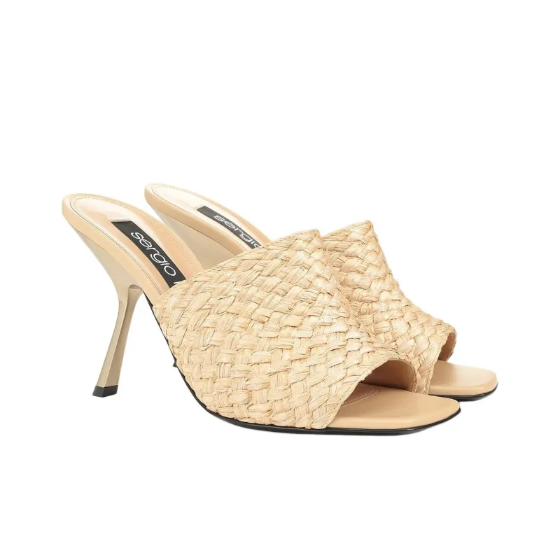 SERGIO ROSSI Sr Seville Raffia Mules-2