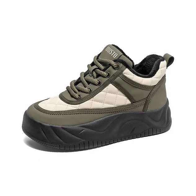 DUSTO Thermal Slip Resistant Cushioning Abrasion Resistant Height Increasing Mid Top Skateboard Shoes Women's-11