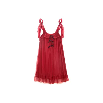 GUKOO Nightgown Women's Dark Red