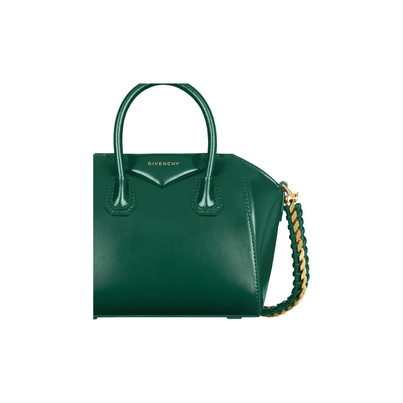 GIVENCHY Antigona Lock Box Calfskin Shoulder Bag Crossbody Bag Handbag Mini Women's Emerald Green-5