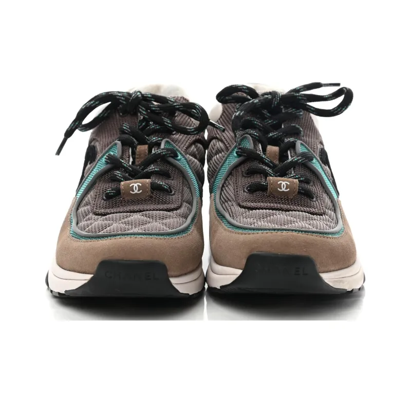CHANEL Low Top Trainer Beige Green Women's-6