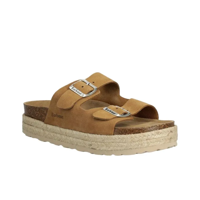 BARBOUR Odor Resistant Slide Slippers Men's Yellow Brown-1
