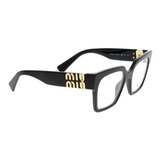 MIU MIU Plate Frame Irregular Shape Eyeglass Frames Women's Black-1