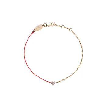 Redline 0.05 Carat Round Diamond Gold Half Chain Half Rope 5 Points Diamond Bracelets Women's